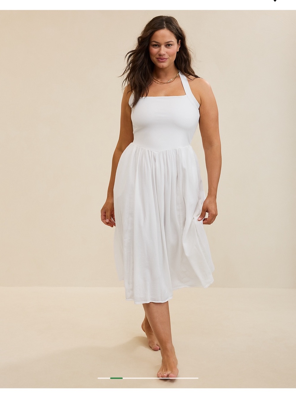 NWT Aerie Size XL White Halter Midi Dress